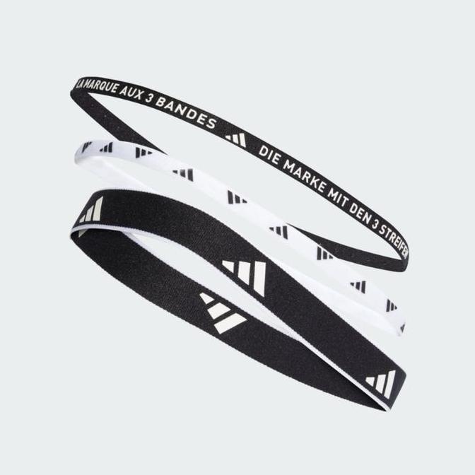 Headband Adidas Original Unisex Training Multiple Width 3 Per Pack Headband - Black [Ia3031] Terlari