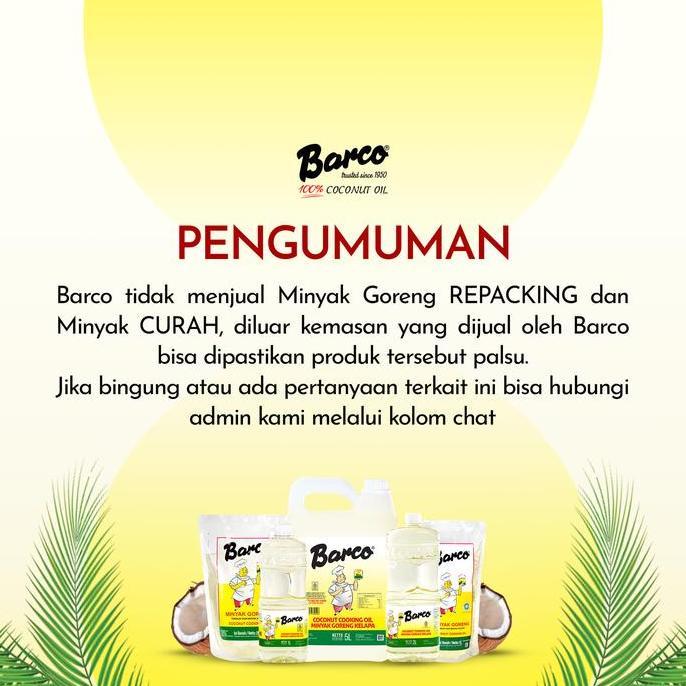 Spice- Barco Minyak Goreng Kelapa Botol 2 Ltr - Minyak Kelapa Murni