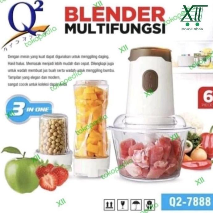 TERMURAH - Q2~7888 Food Blender Chopper Processor Multifungsi 3 iN 1