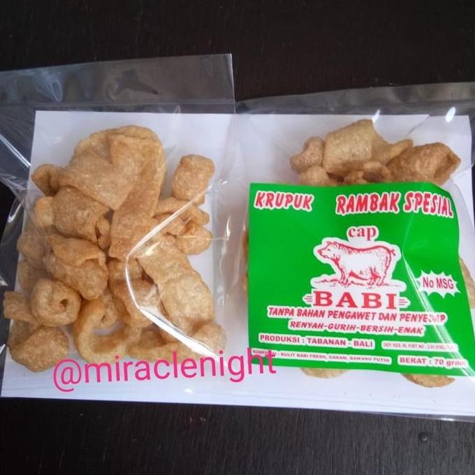 Ready Krupuk Rambak Babi cap Babi Asli Bali 70 gram