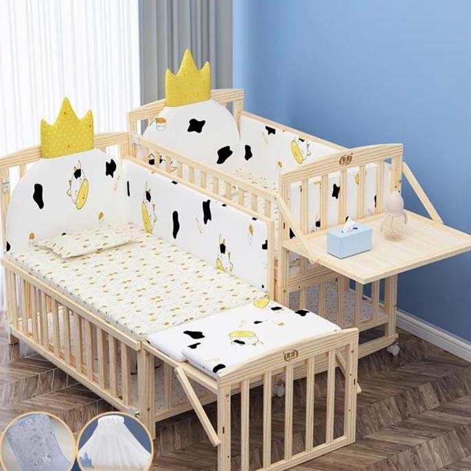 Terlaris Baby Box Tempat Tidur Bayi Bed Kasur Kelambu Multi Fungsi Natural Kayu