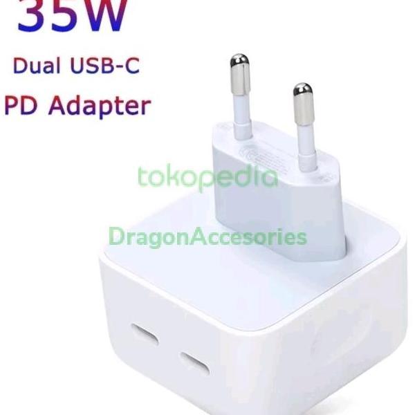 Power Adapter Batok Iphone 13 Pro 35W 2 Port Usb Type C Fast Charging Big Sale
