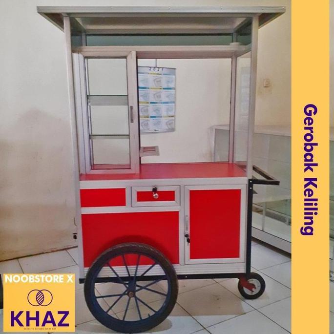 Terlaris Gerobak Jualan Keliling / Gerobak Dorong / Gerobak Alumunium / Gerobak Kaki Lima