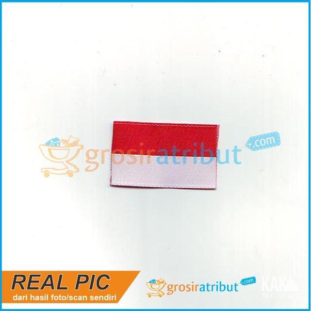 (1 Kodi) Badge Bendera Merah Putih Seragam Sekolah Rajut / Woven