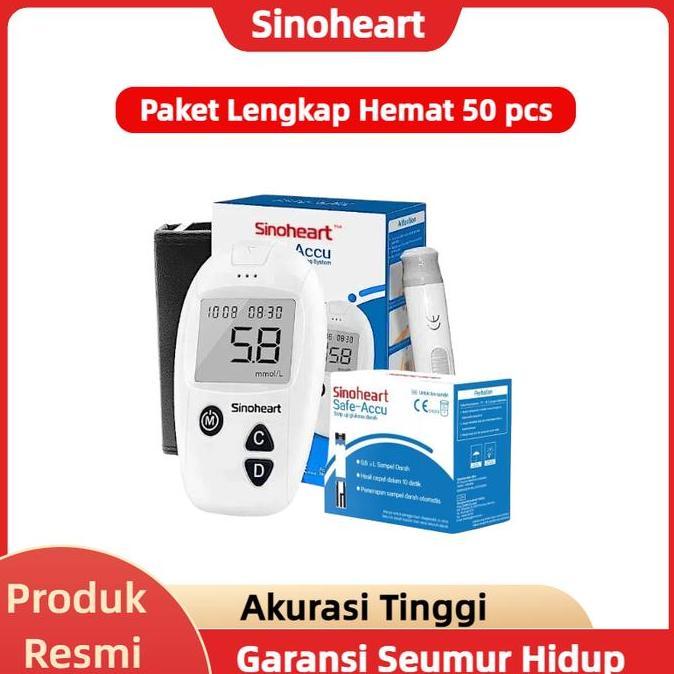 NEW - Sinocare/Sinoheart Safe Accu Alat Cek Gula Darah ukurda Tes Darah Strip Gula Darah cekgula sti