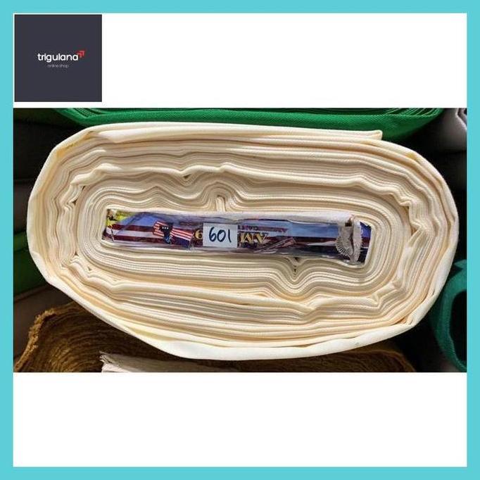 Trg_ Kain American Drill 1919 Meteran, Bahan Kain Seragam, Kode 601 Warna Cream