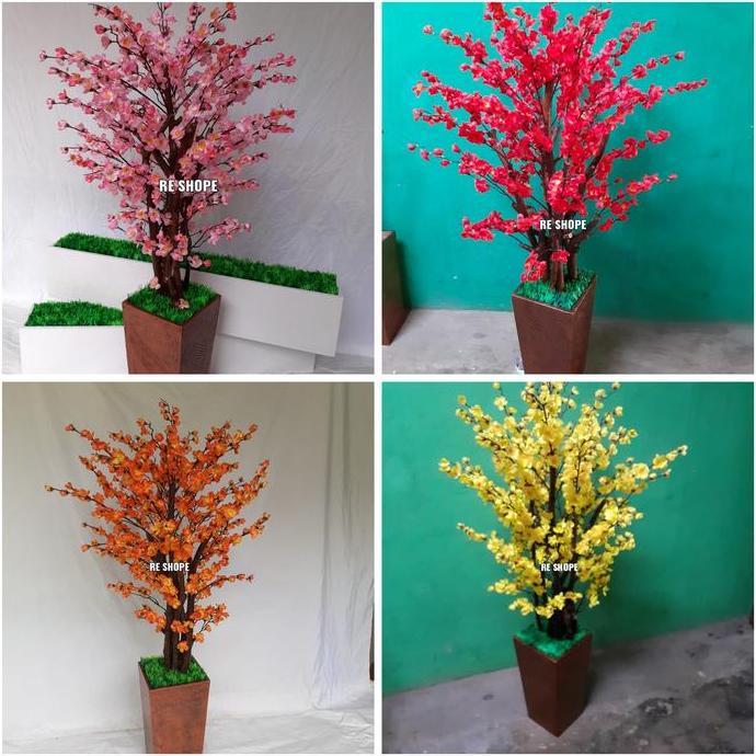 bunga hias plastik sakura tinggi 120cm pohon hias pohon plastik meihua