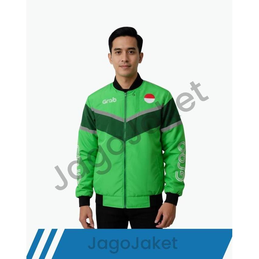 JagoJaket - Jaket Grab Pria Bomber Waterproof | Anti Air | Reflektif | Anti Gerah & Nyaman
