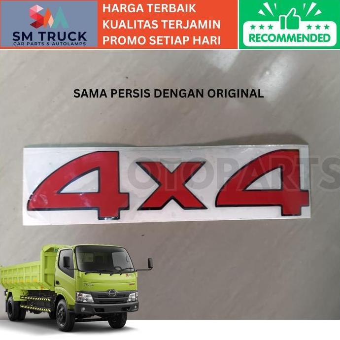 YOUWESTLA STICKER STIKER TULISAN 4X4 4 X 4 HINO 300 DUTRO EURO4 EURO 4 BEST QUALITY