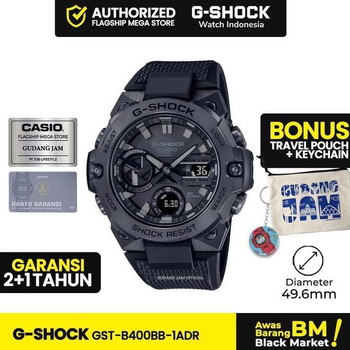 Terlaris G-Shock Gshock Gst-B400Bb-1Adr Gst-B400Bb Gst-B400 Gstb400Bb Gst B400 Jam Watches Kaca