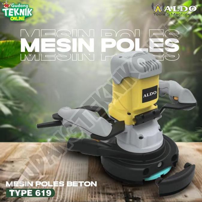 GUNMED Mesin Poles Grinder Beton 7" 1900W ALDO 619 / Grinder Beton Poles Lantai 7inch 180mm  - Grind