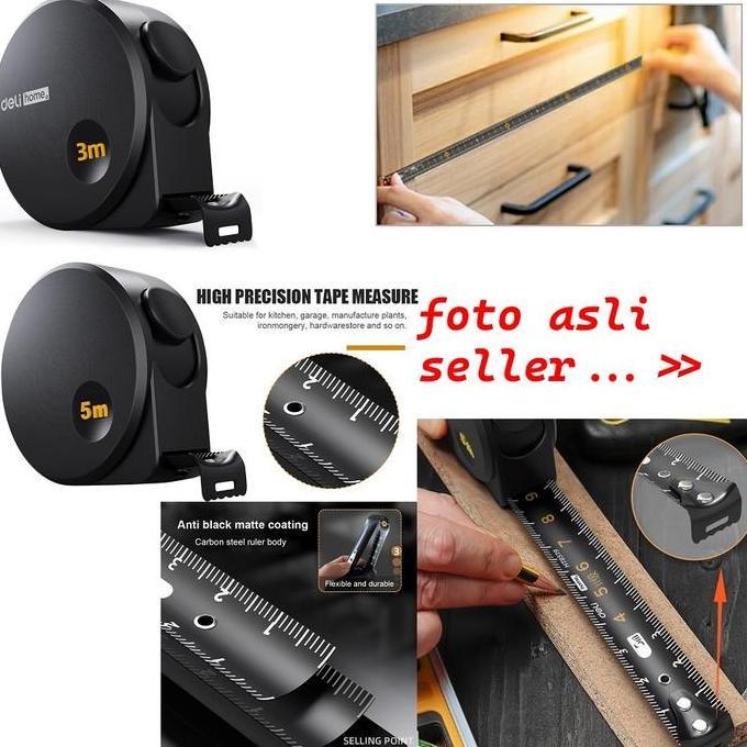Meteran Tukang  Measure Brand Deli Home / Measuring Tape Best Quality ready