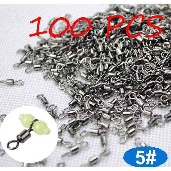NOICHERS Konektor Umpan Kail Pancing Stainless Steel 5# 100 PCS