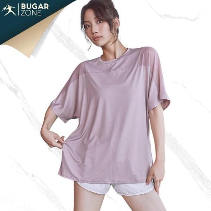 HARGA GROSIR - [ Bugar Zone ] Baju Olahraga Premium  Fit Kaos T-Shirt Oversize  Women Premium Short 