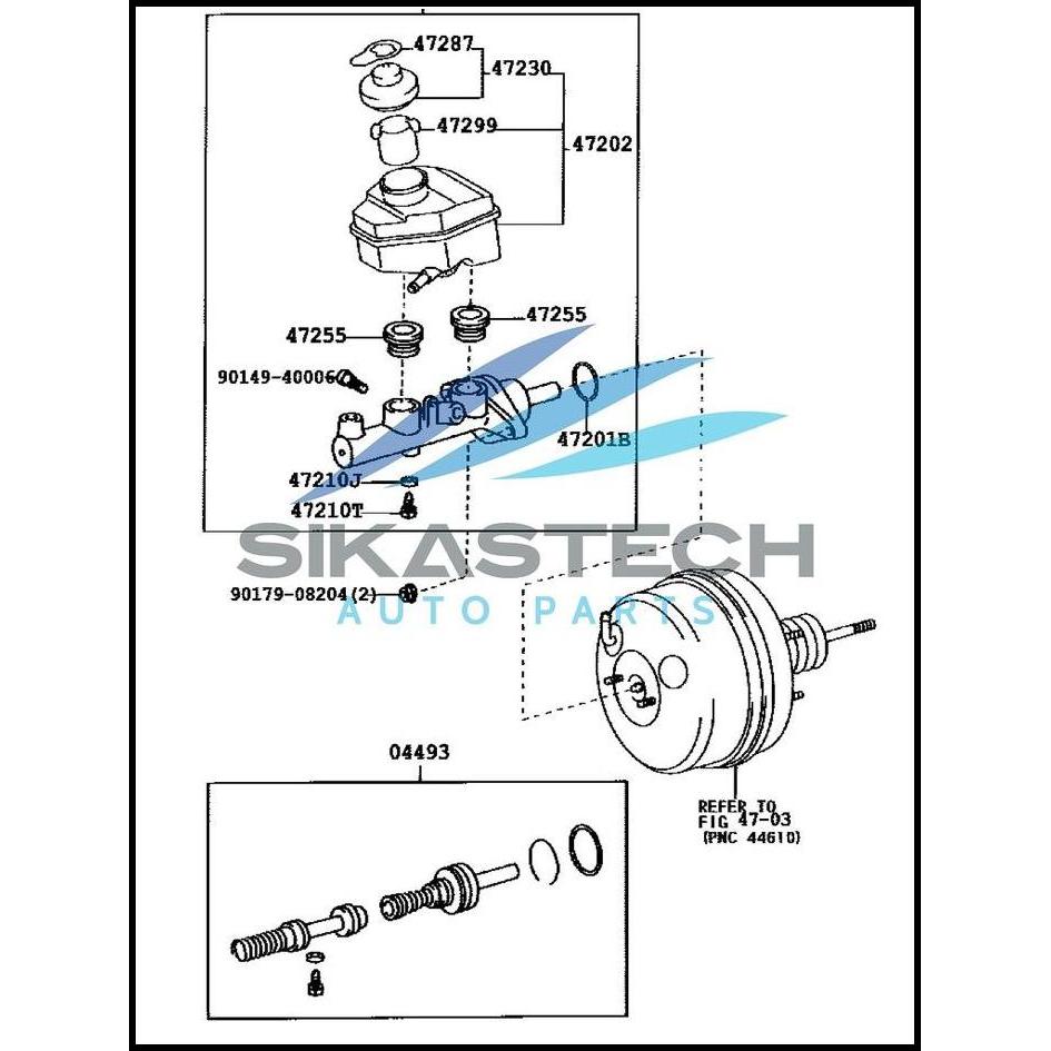 HOT DEAL 47201-33390 BRAKE MASTER CYLINDER SUB-ASSY / MASTER REM PUSAT ATAS TOYOTA 2AZFE CAMRY ACV30