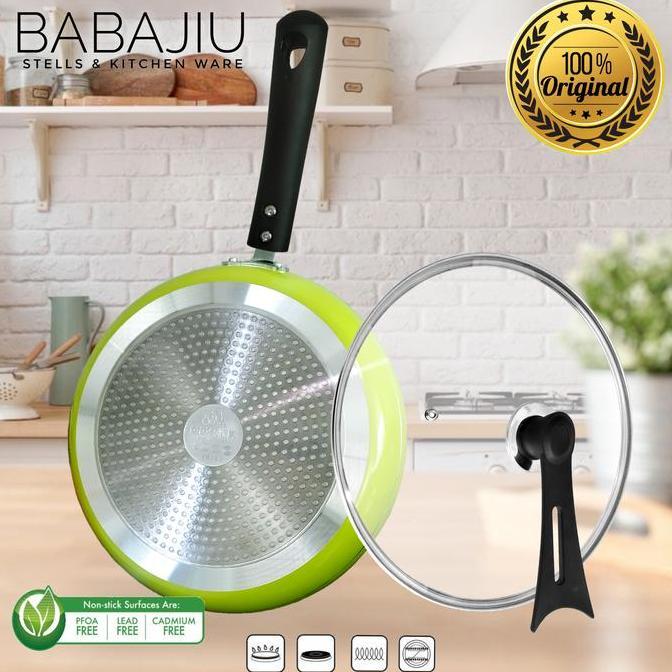Big Frying Fry Pan Set Babajiu Anti Lengket Wajan Teflon Penggorengan