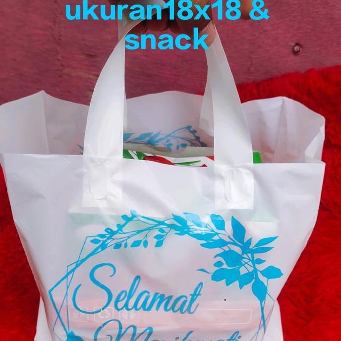 Confezione- Kantong Plastik Box 18X18 Syukuran Isi 50Pcs Nasi Box, Kantong Plastik Hajatan Tahlilan 