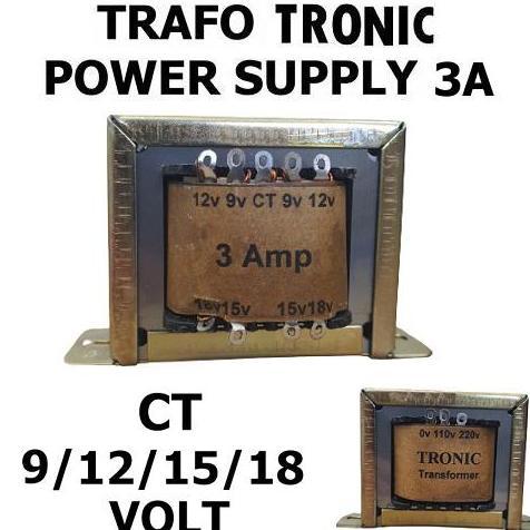 TRAFO TRONIC 3A SERI 11A CT-18V TRAVO TRANSFORMER CT, 9V, 12V, 15V, 18V