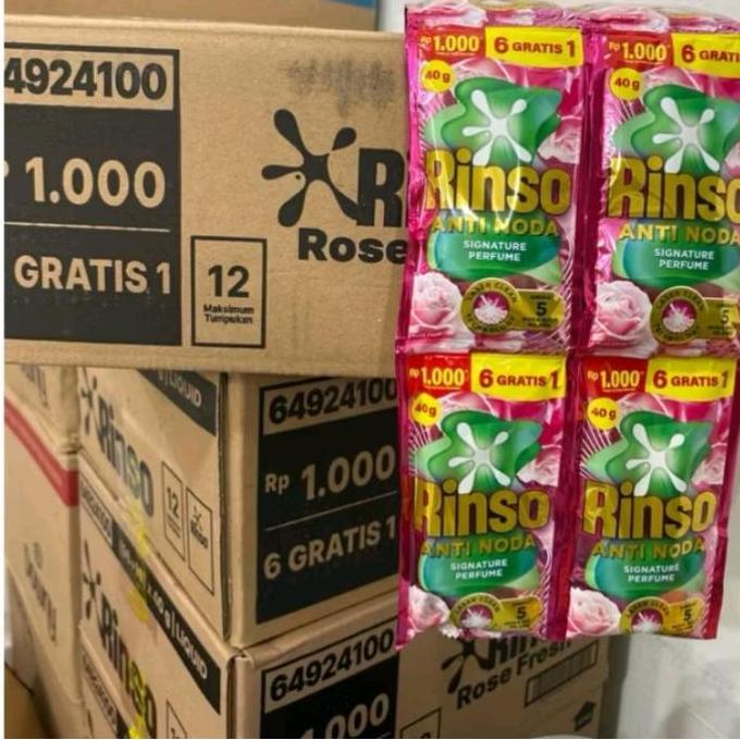 1 DUS DETERJEN CAIR RINSO 40GR (1000) ISI 112 SACHET