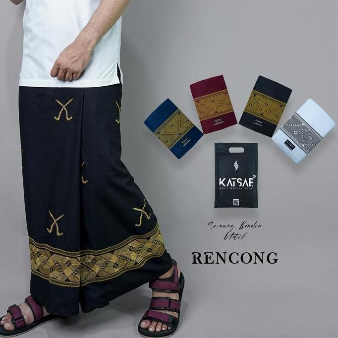 Katsae - Sarung Bordir Motif Rencongg Bordir Timbul Sarung Pria Dewasa Sarung Sholat 100% Bordir