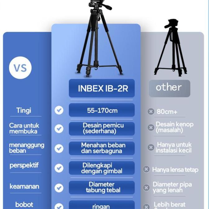 Nascosta- Inbex Tripod Kamera Tripod Hp Fotografi Camera Tripod Bluetooth Remote