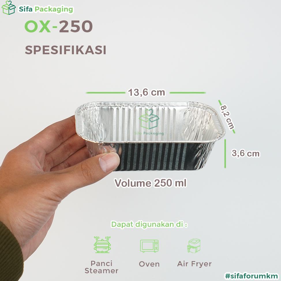 BIG SALE ALUMUNIUM FOIL TRAY CUP OX 250 LASAGNA MACARONI SCHOTEL DIMSUM MENTAI KLAPERTART SPAGHETTI 