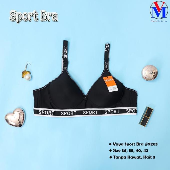 TERMURAH - Vaya 9263 Bra Sport Busa Tipis Kait 3 Bh (1biji/satuan)