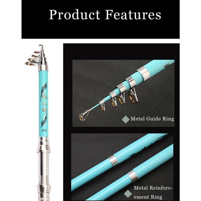 Tsurizao- Daiwa Set Pancing Joran Karbon 2.1-4.5M Dengan Pasak Pengunci Reel Spinning Teleskopik Ant