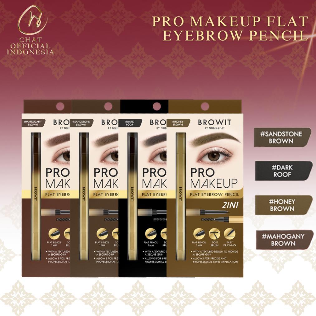 BROWIT Pro Makeup Flat Eyebrow Pencil | Eyebrow Waterproof | Pensil Alis