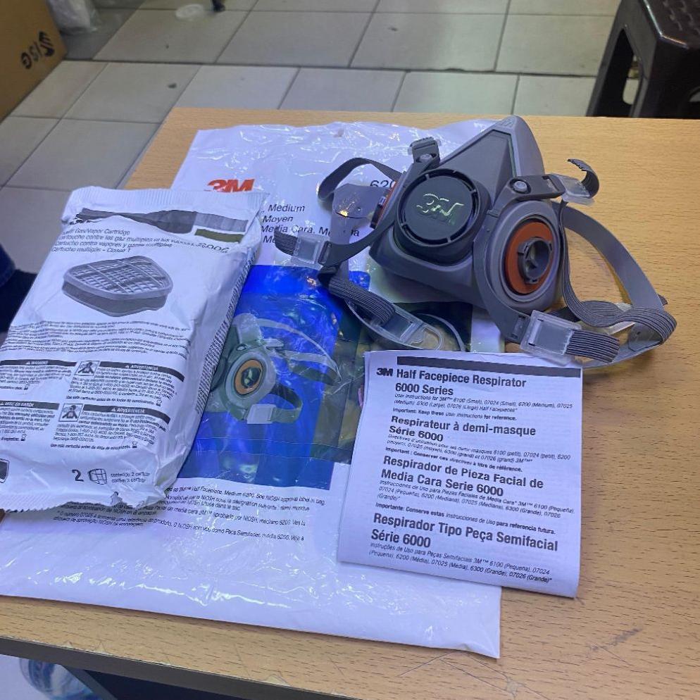 Masker Respirator 3M 6200 + Cartridge 3M 6006 Original