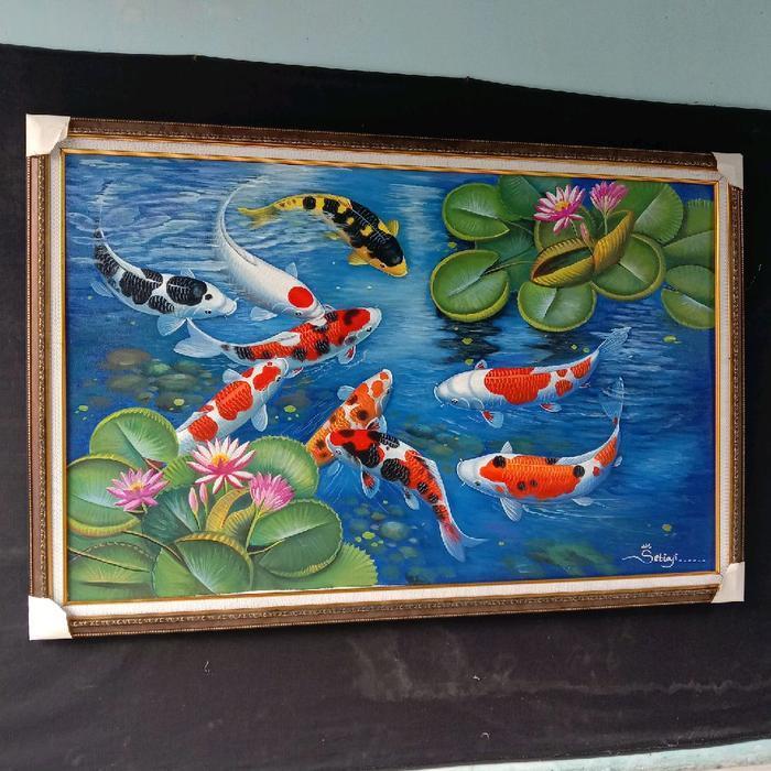 lukisan ikan koi fengshui murah