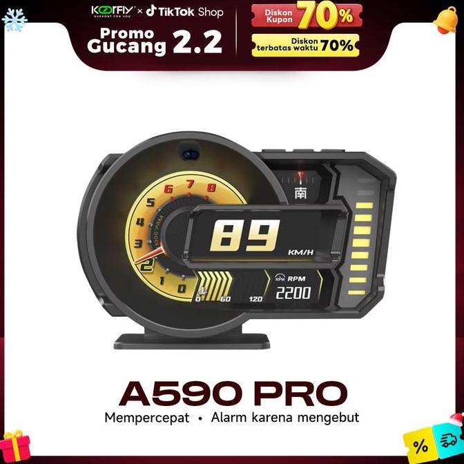 KOORFLY A590/A600/P6 PRO HUD SMART MOBIL LAYAR DISPLAY OBD2 & GPS SISTEM GANDA HEAD UP DISPLAY DENGA