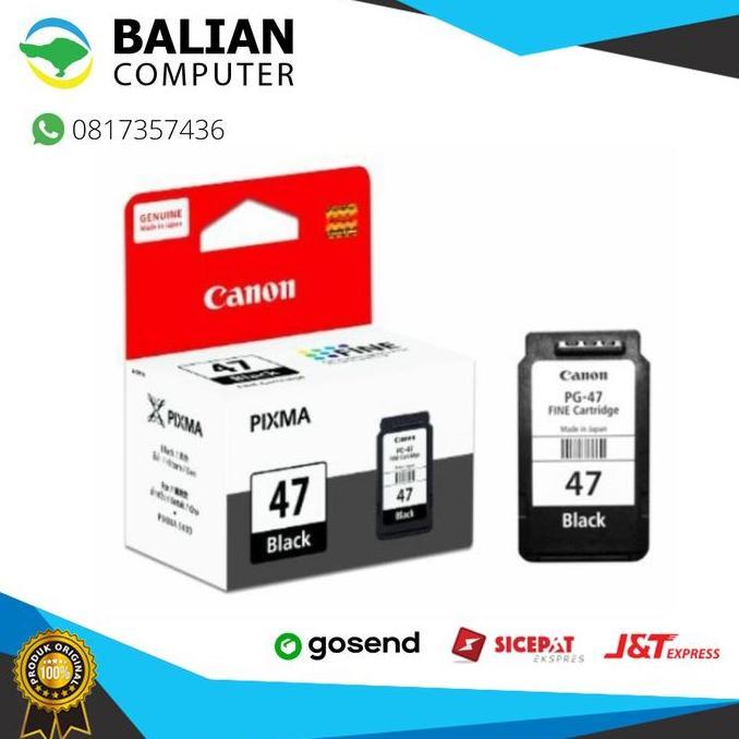 BEBAS ONGKIR - Cartridge Canon PG 47 Black Original Untuk Canon E400 E410 dll
