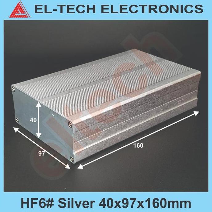 BEBAS ONGKIR - Box Aluminium HF6# Silver 40x97x160mm Electronic Instrument Project Alumunium Alminiu