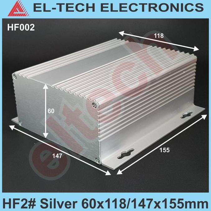 Box Aluminium HF2# Silver 60x118/147x155mm Electronic Instrument Project Alumunium Alminium Almunium