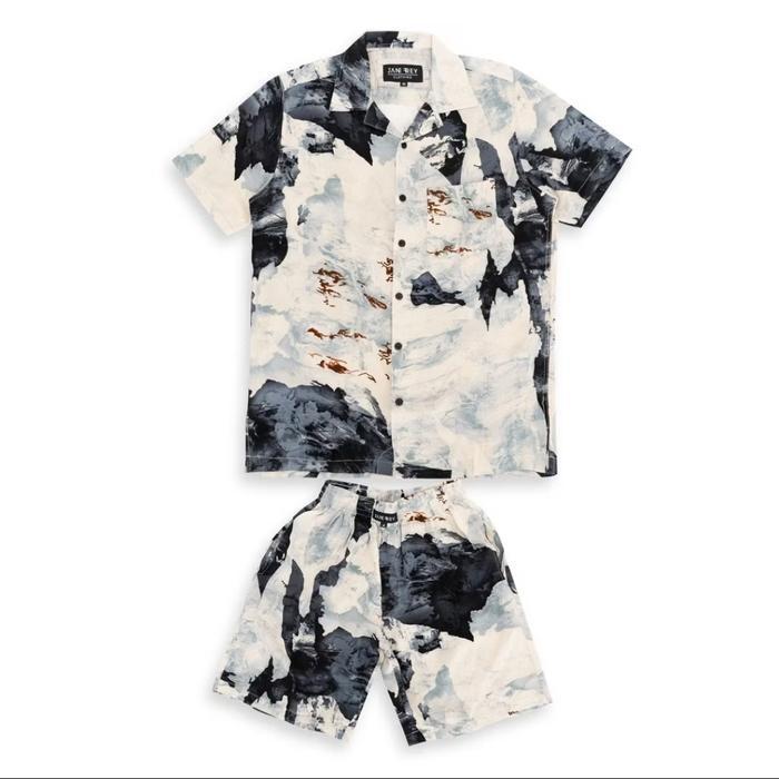 Bisa Cod - Piyama Pria Dewasa Sleepwear Men Tie Dye Set Pria Baju Tidur Piyama