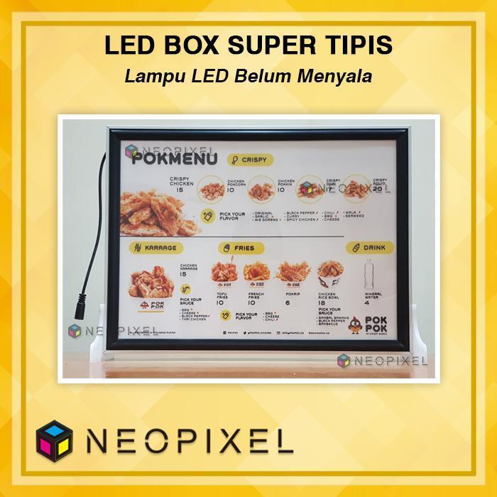 Neon box super tipis uk 60x80 cm Neon box menu cafe termasuk Printing