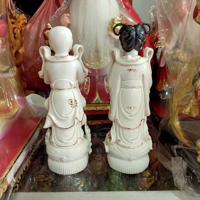 patung dewi rupang pengapit dewi kwan im guan yin 8 inch keramik taiwa