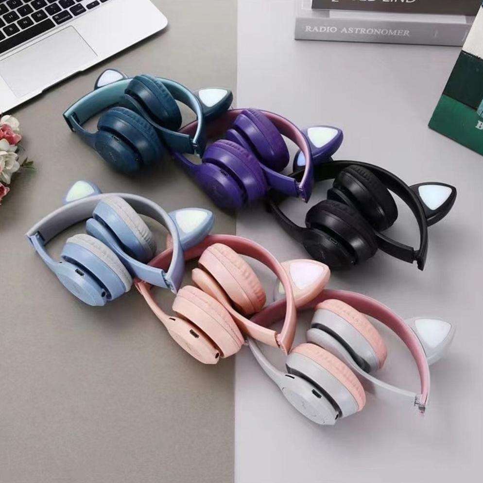 Terbaru Headphone Headset Wireless Bluetooth P47 M - Cat Ear Mz 47