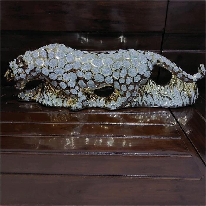 pajangan keramik gold besar Patung macan