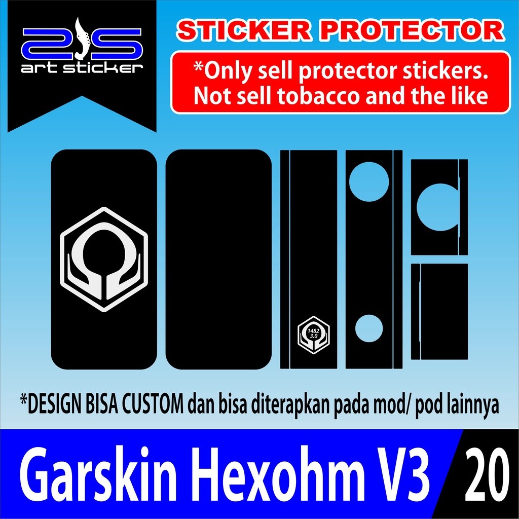 Promo 2Pcs Skin Sticker Garskin Hex Ohm V3 Garskin Case Stiker Protector Free Custom COD
