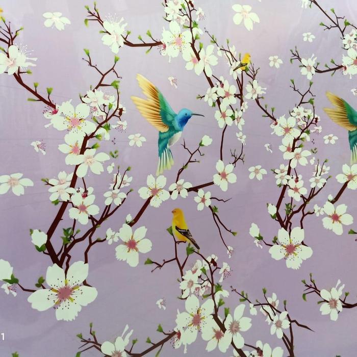 fiber viber plastik pagar motif bunga sakura (harga per 1 roll)