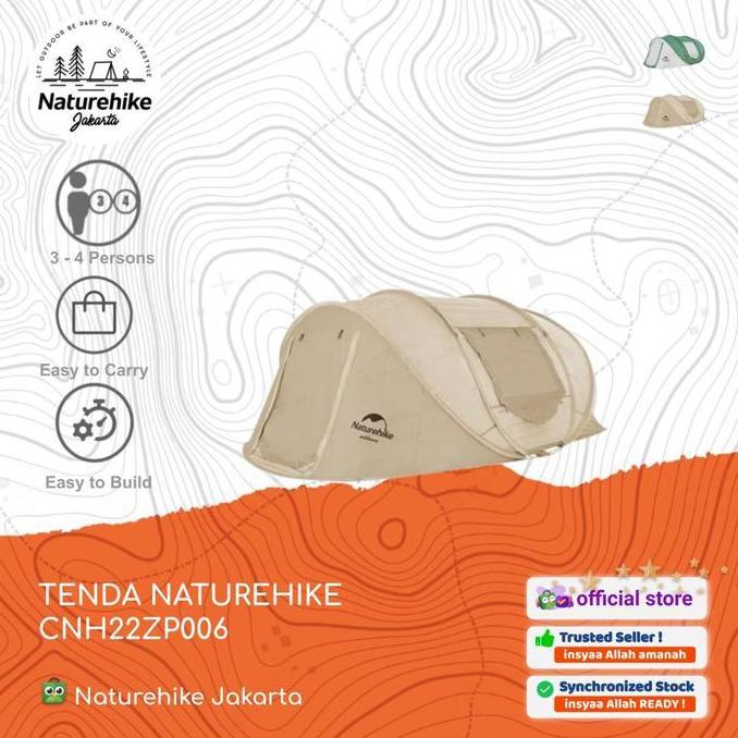 Terlaris Tenda Otomatis 3 4 Orang Tunnel Camping Naturehike Cnh22Zp006