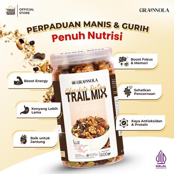 Timur Tengah Trail Mix Chocolate Dates | Almond, Walnut, Kurma, Choco Chunks, Raisin, Cranberry, Sun