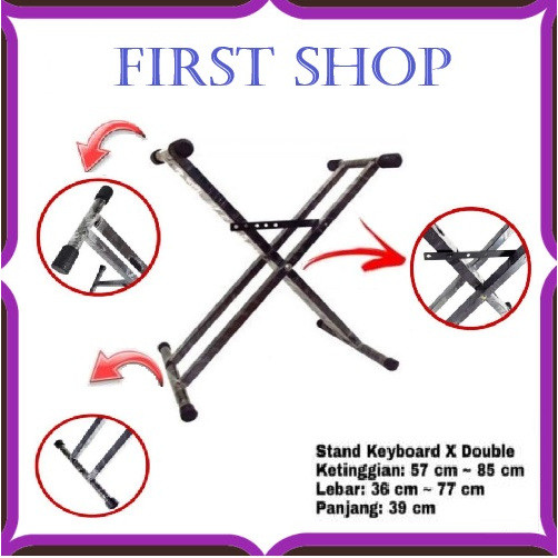Stand Double Keyboard / Kaki Double Keyboard / Stand Piano