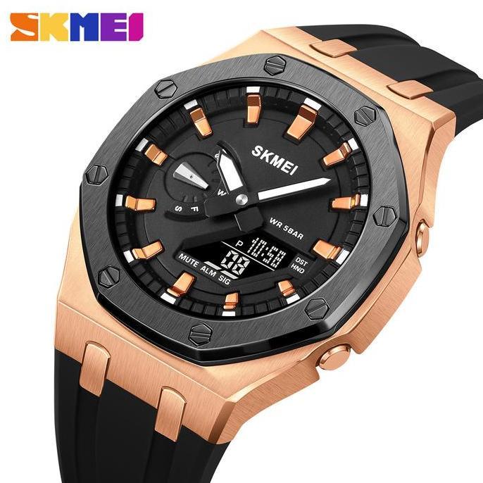 Jam Tangan Pria Analog-Digital World Time Tahan air SKMEI 2243