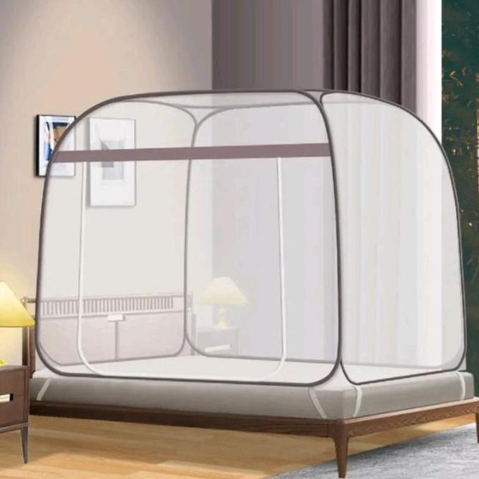 portabel flat weave kelambu Kelambu anti nyamuk dewasa muat 3 sampai 4 orang Biru Hitam Pink Merah H