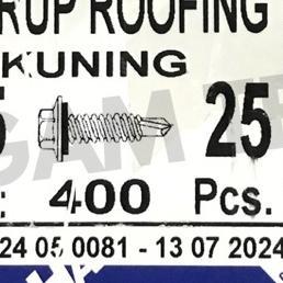 Sekrup Roofing Kuning M5X25 Hafas 1 Dos Isi 400Pcs