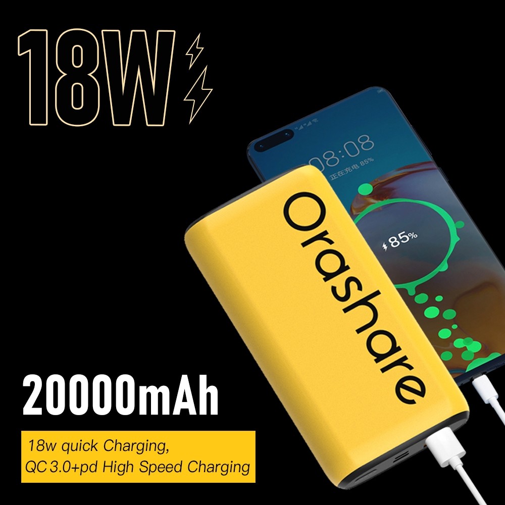 Orashare O20Pro 20000Mah Powerbank Pd20W Fast Charge High Capacity Triple Output Powerbank Original