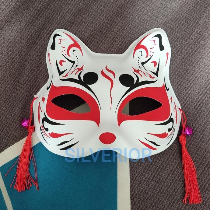 Topeng Tutup Wajah Serigala Kucing Rubah Krincingan Jepang Japan Mask hewan